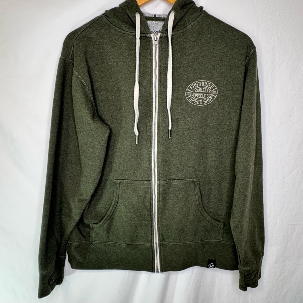 Fasthouse Green Graphic Hoodie Size Men’s Medium - Picture 3 of 8